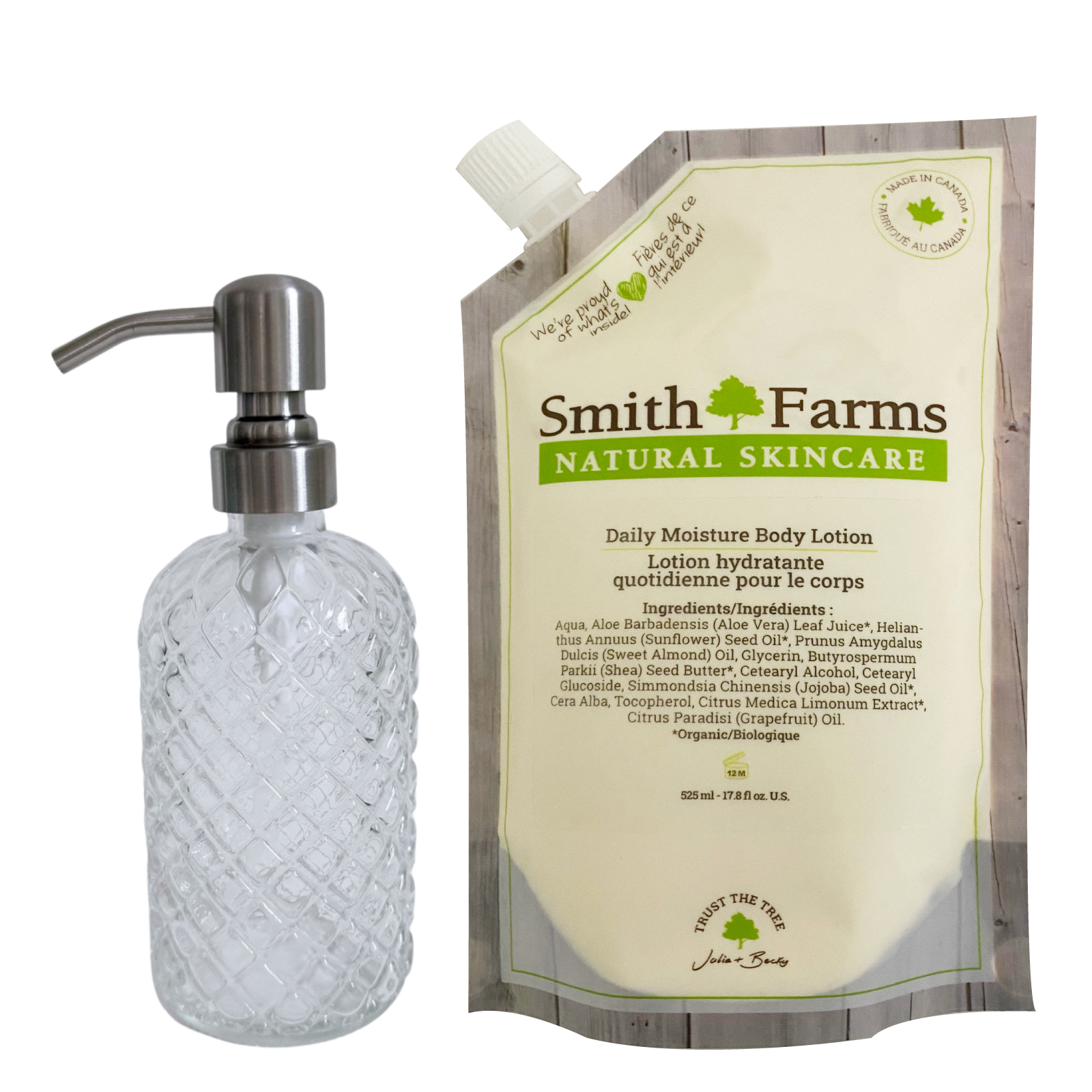 Daily Moisture Body Lotion Refill Pack & Glass Bottle Set