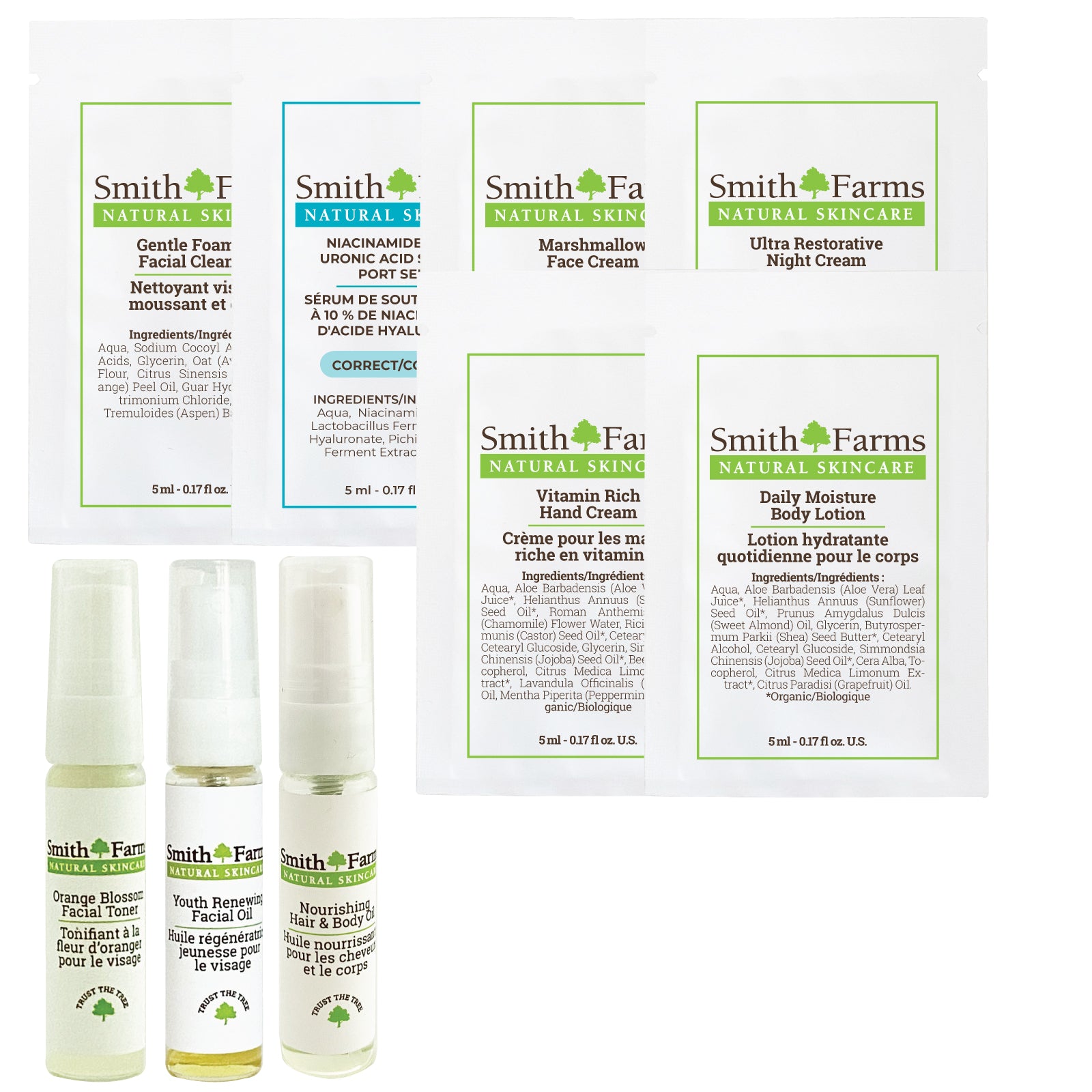 Complete Face and Body Care Sample Kit