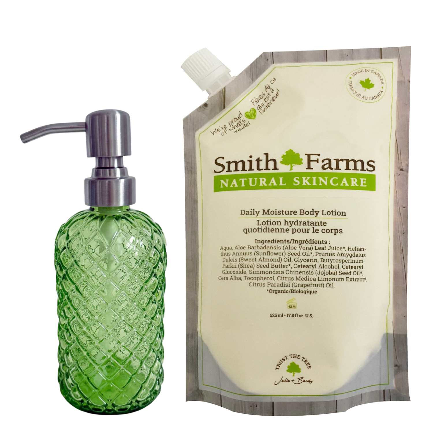 Daily Moisture Body Lotion Refill Pack &amp; Glass Bottle Set