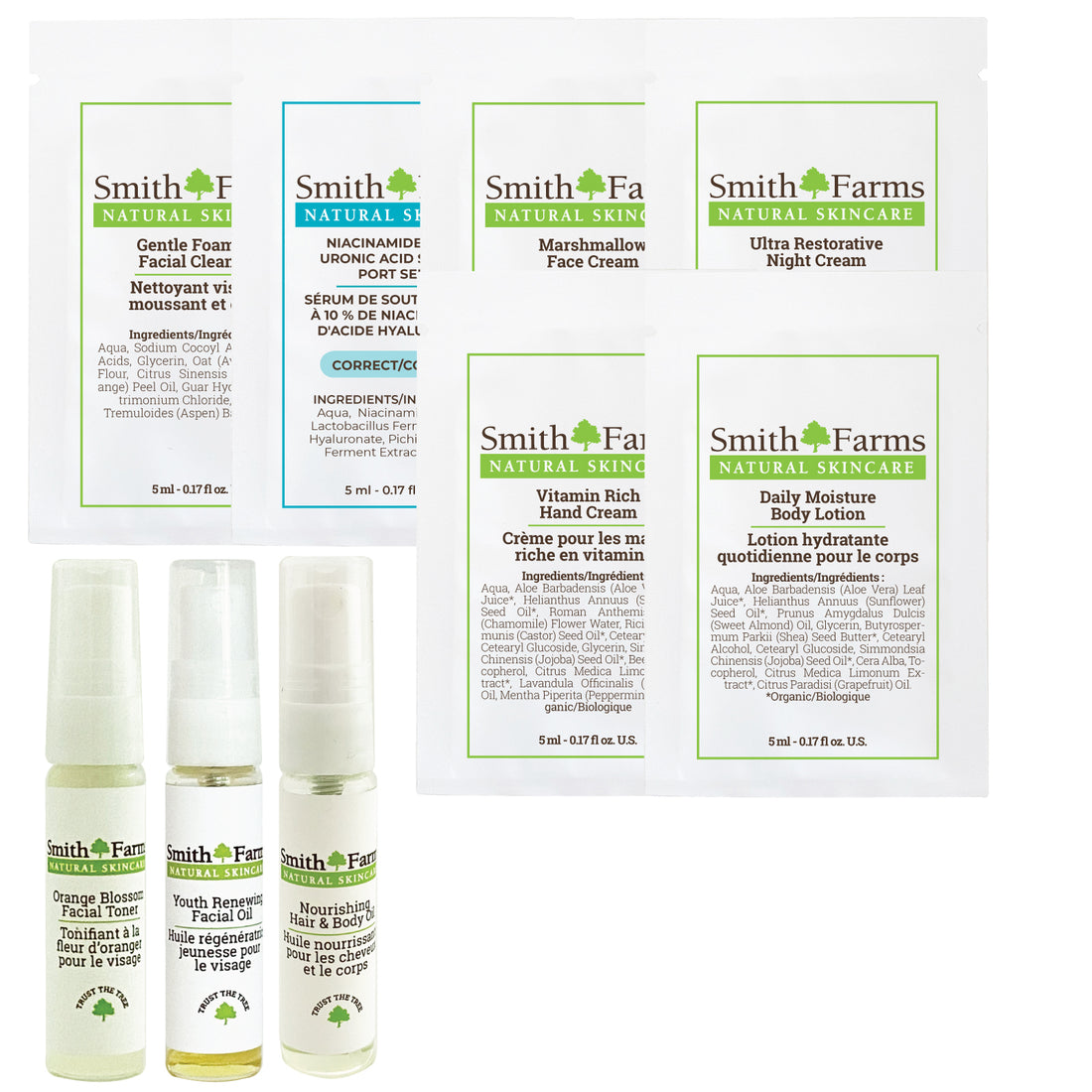 Complete Face and Body Care Sample Kit