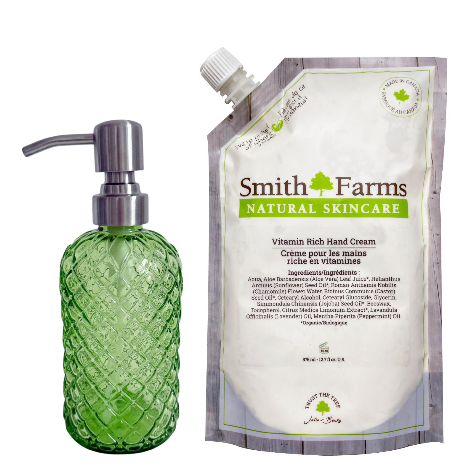 Vitamin Rich Hand Cream Refill Pack &amp; Glass Bottle Set